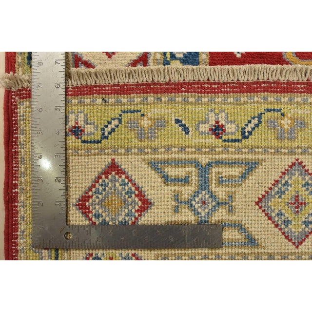 Kazak Runner 2’9” X 8’1” Red Wool Tribal Hand-Knotted Oriental Rug For Sale - Image 12 of 12