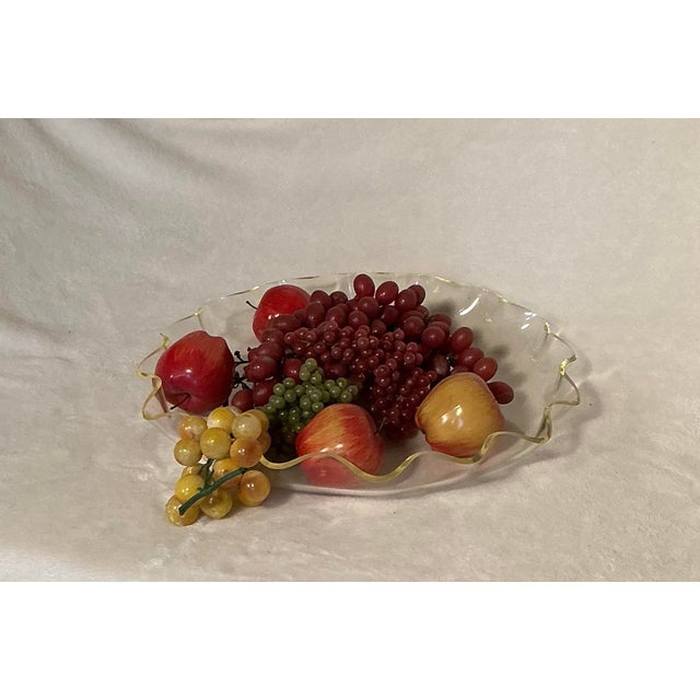 Vintage Lucite Ruffled Shallow 17" Serving Bowl Platter, Circa 70s For Sale - Image 9 of 10
