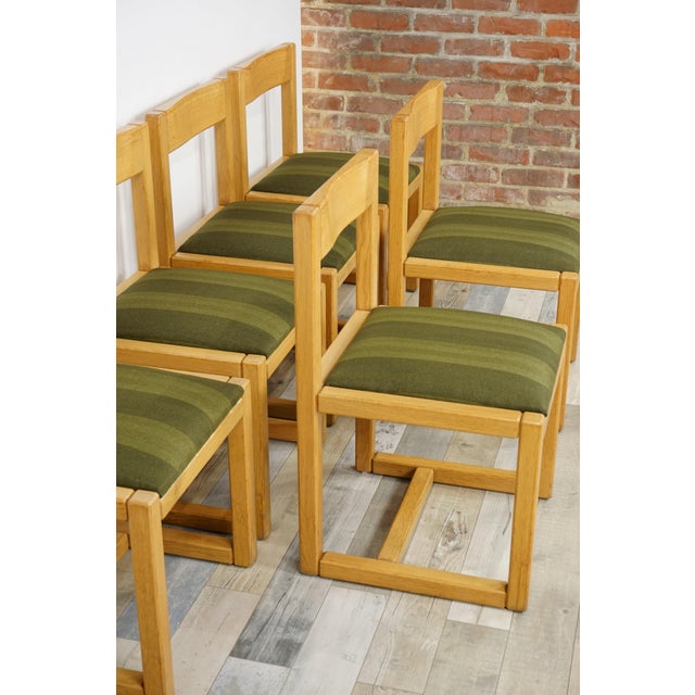 Wood and Fabric Dining Chairs, 1960s, Set of 6 For Sale - Image 10 of 12