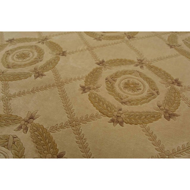 Aubusson Rug 6’1” X 9′ Beige Wool Traditional Hand-Knotted Oriental Carpet For Sale - Image 4 of 12