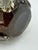 Glass Mid Century Murano Amber Art Glass Aventurine Gold Flecks Vase Basket Handled For Sale - Image 7 of 11