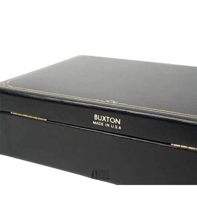 Vintage Buxton Black, Red and Gold Leatherette Men’s Valet Jewelry Box For Sale - Image 4 of 7
