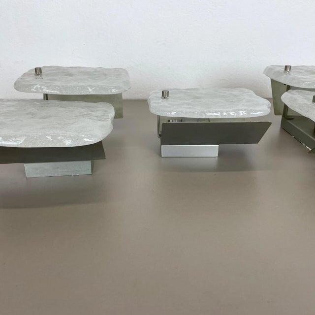 Hollywood Regency Ice Glass Wall Light from Kalmar Lights, 1960s, Set of 3 For Sale - Image 12 of 18