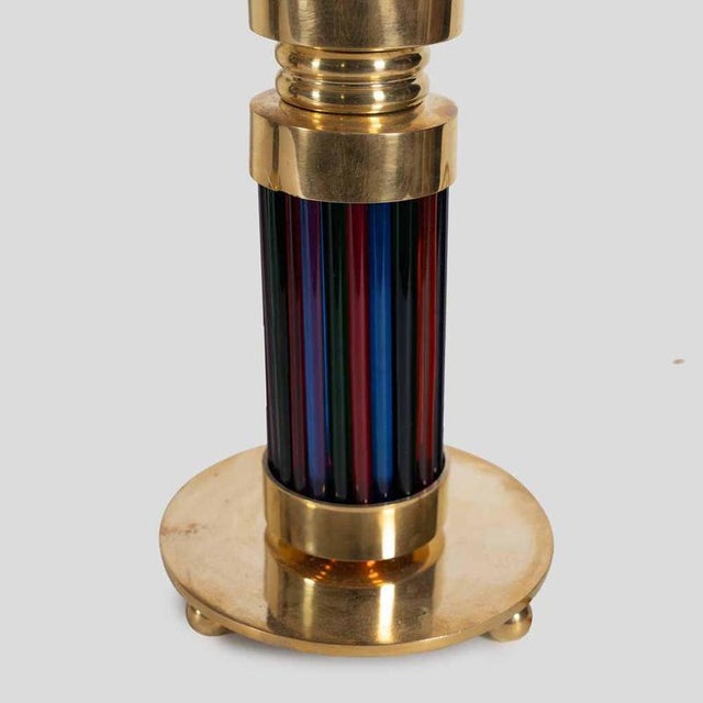 Murano Glass and Brass Table Lamps, 1970s, Set of 2 For Sale - Image 11 of 12