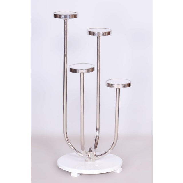 Bauhaus Flower Stand in Chrome-Plated Steel from Vichr a Spol, Czechia, 1930s For Sale - Image 9 of 9
