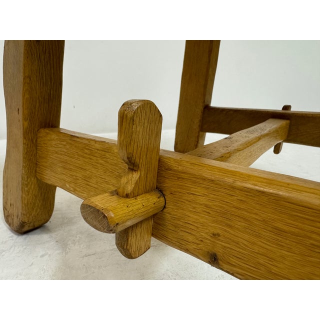 Mid-Century Modern Vintage Brutalist Fish Bone Dining Chairs in Oak, 1970s, Set of 6 For Sale - Image 3 of 18