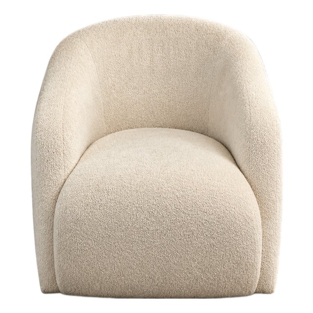 Verellen Ivory Textured Barrel Accent Chair For Sale