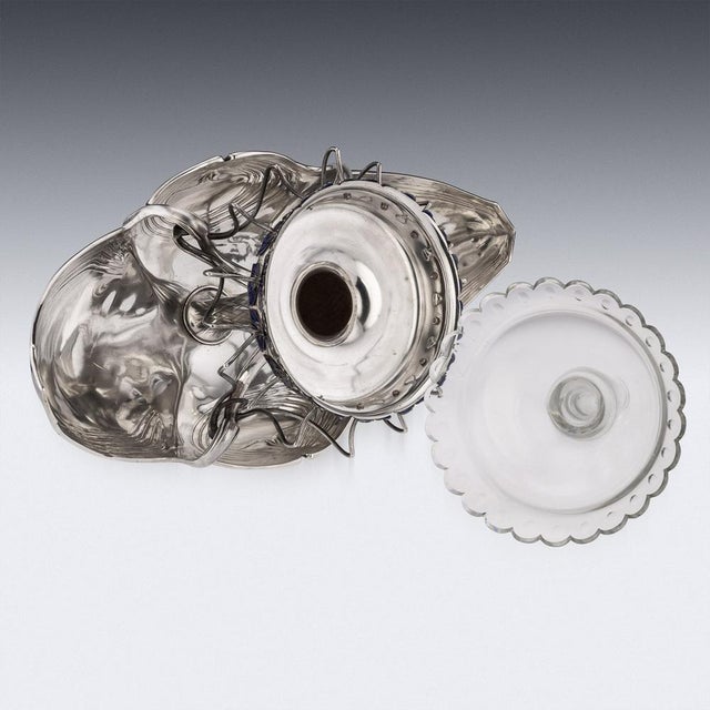 Silver 20th Century German Art Nouveau Silver & Enamel Centrepiece, 1900 For Sale - Image 8 of 18