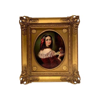 Mid-19th Century Oil on Canvas, "Holding the Keys", English For Sale