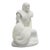 Vintage Seymour Shuren Modern White Carved Marble Male Soldier Figure Sculpture For Sale