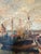 "Fishing Boats" Oil on Canvas, 20th Century For Sale - Image 4 of 12