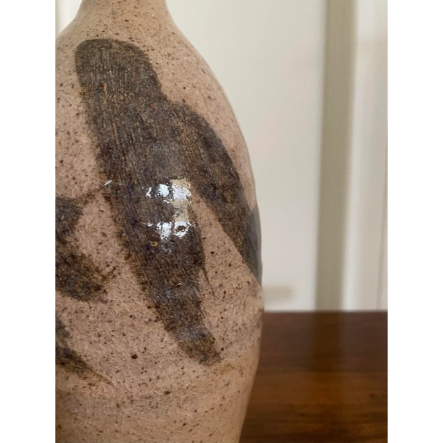 Abstract Southwest Studio Art Pottery Vase in Blush, Peach, Brown For Sale In Houston - Image 6 of 12