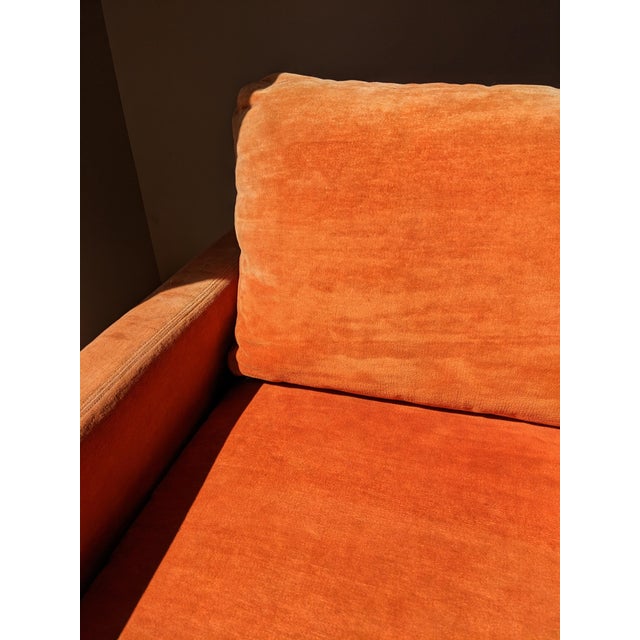 Mid 20th Century Mid 20th Century Milo Baughman for Thayer Coggin Orange Cube Chair For Sale - Image 5 of 16