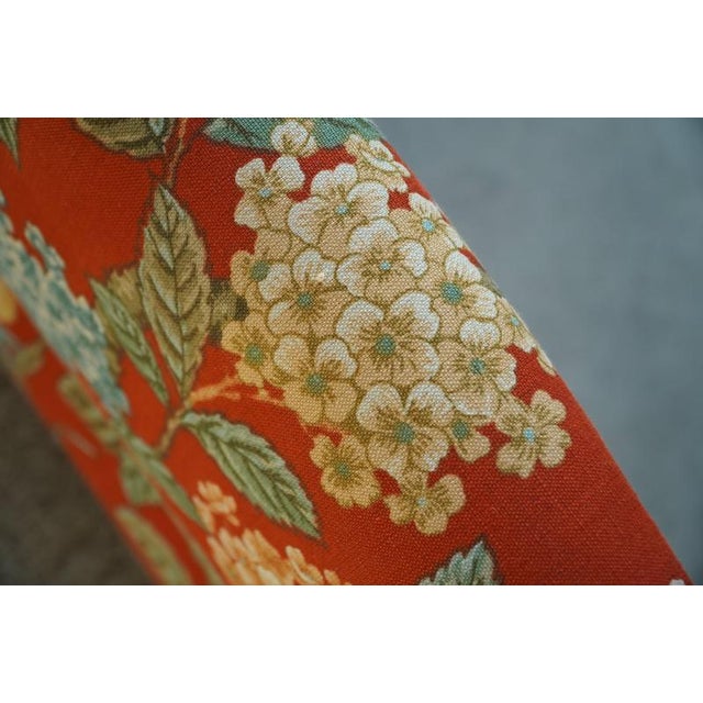 Mid-Century Modern Danish Curved Sofa in Floral Fabric and Lambswool, 1960s For Sale - Image 6 of 17