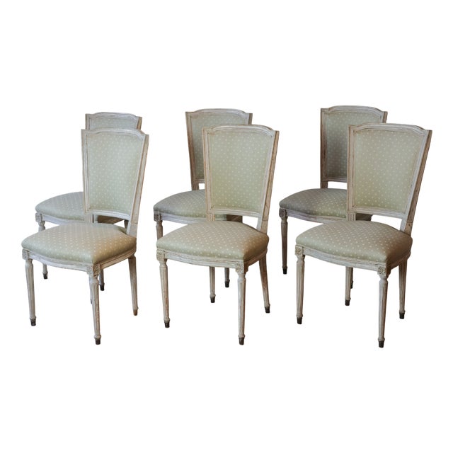 Antique French Dining Room Chairs, 1930s, Set of 6 For Sale