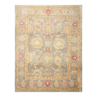 Persian Oushak Wool 8x11 Grey, Red, & Yellow Handmade Area Rug #1143973 For Sale