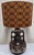 Textile Vintage German Fat Lava Table Lamp with Brown-Grey Ceramic Base and Fabric Shade, 1970s For Sale - Image 7 of 9