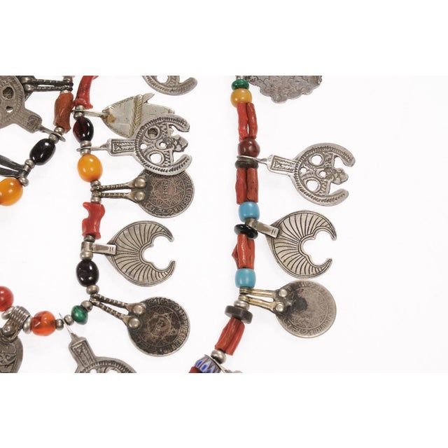 Silver Early 20th Century Early 20th Century Charms, Coral and Silver Moroccan Necklace For Sale - Image 8 of 12