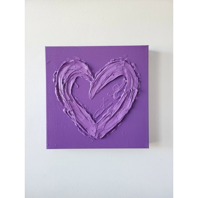 2020s Purple Abstract Heart Painting For Sale - Image 5 of 8