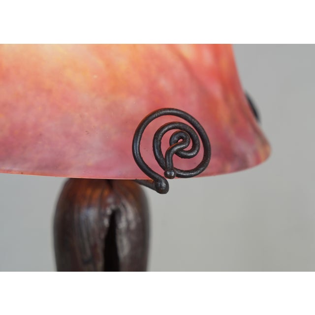 Ruby Red French Art Deco Table Lamp by Maynadier & Daum 1920s France For Sale - Image 8 of 12