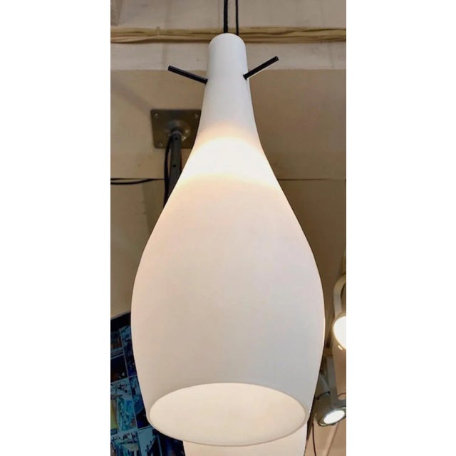 Italian 1950s Triple Pendant Chandelier For Sale - Image 10 of 12