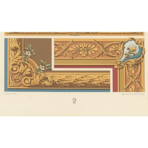 Paper Racinet, Floral Decorative Panel, 1873, Chromolithograph For Sale - Image 7 of 10