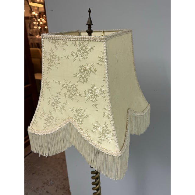 Antique Spiral Brass Floor Lamp For Sale - Image 4 of 12
