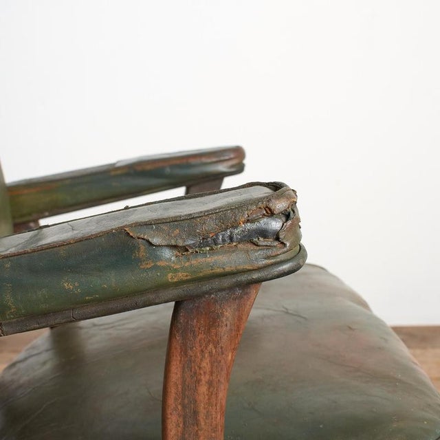 Antique US Military Swivel Desk Chair in Leather, 1940s For Sale - Image 11 of 15