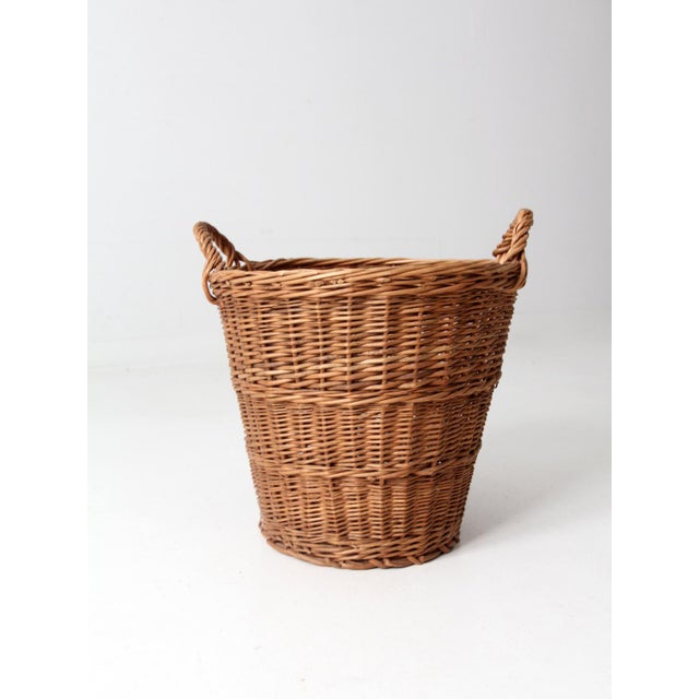 Vintage Wicker Gathering Basket For Sale - Image 10 of 10