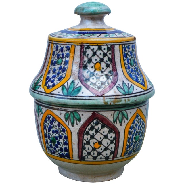 Early 20th Century Ceramic Box W/Moorish Design For Sale - Image 4 of 10