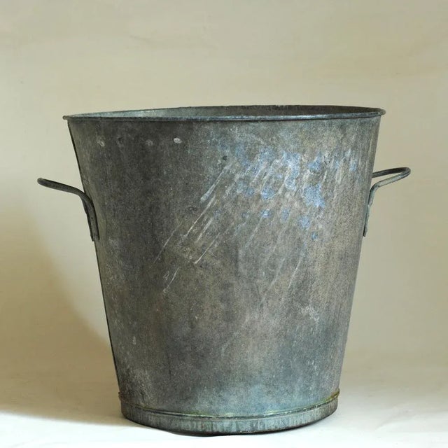 Large Antique Rustic Zinc Bucket, 1890s For Sale - Image 10 of 10