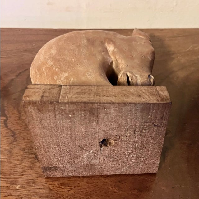 American Art Deco Carved & Limed Wood Sculpture of a Horse Head Circa 1930 For Sale - Image 12 of 12