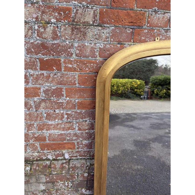 Large Antique English Arched Top Gilt Overmantle Mirror, 19th Century For Sale - Image 5 of 6