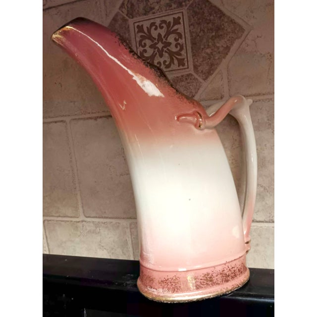 Victorian Antique Staffordshire Late Victorian Royal Fenton, Made in England. Soft Pink With Sponge Gilded Trim For Sale - Image 3 of 17