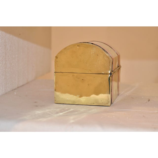 Victorian Late 19th Century Brass and Copper Strapped Box For Sale - Image 3 of 6