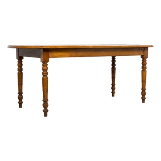 French Provincial Fruitwood Farmhouse Dining Table For Sale