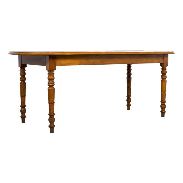 French Provincial Fruitwood Farmhouse Dining Table For Sale