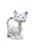 This pair of vintage mid-century Japanese porcelain cat figurines features an stylized, elongated "long neck" design...