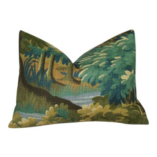 Verdure Print Linen Lumbar Pillow Cover For Sale