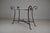 French Modern Style Wrought Iron Tables With White Stone Tops For Sale - Image 10 of 15