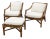 Mid 20th Century McGuire Organic Modern Rattan Lounge Chairs (Pair) With Ottoman For Sale