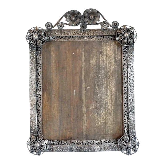 Mid 19th Century Small Indo-Portuguese Silver Mounted Frame For Sale