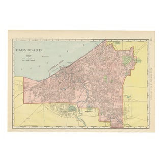 Antique Map of Cleveland The Forest City by Ran McNally, 1899 For Sale