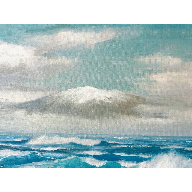 Wood Bennett Bradbury (1914–1991) Mid-Century Oil Painting "Rough Sea From Maui" For Sale - Image 7 of 15