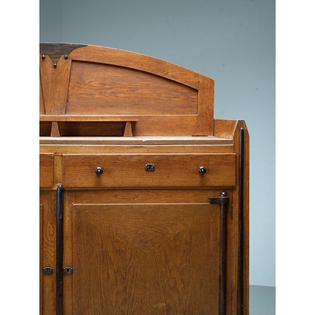 Brown Art Deco Bar Cabinet in Oak and Coromandel, Europe, 1930 For Sale - Image 8 of 16
