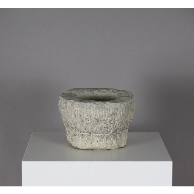 Antique Hand-Carved Stone Mortar. France, circa early 20th century.