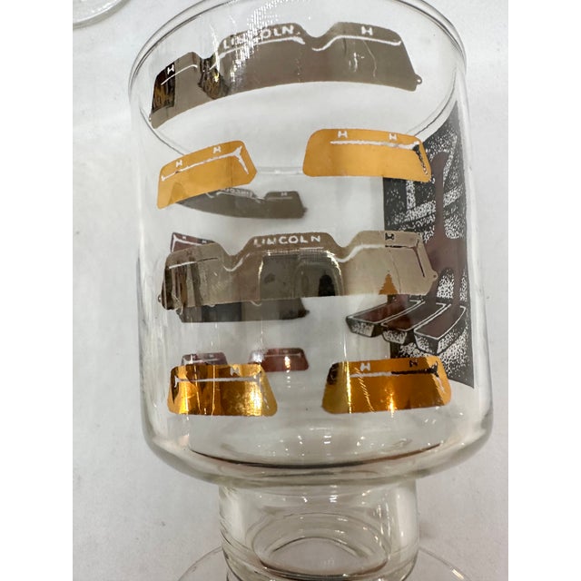 1960s Cera Mid Century Lincoln Beer Glasses Set of 6 For Sale - Image 5 of 5
