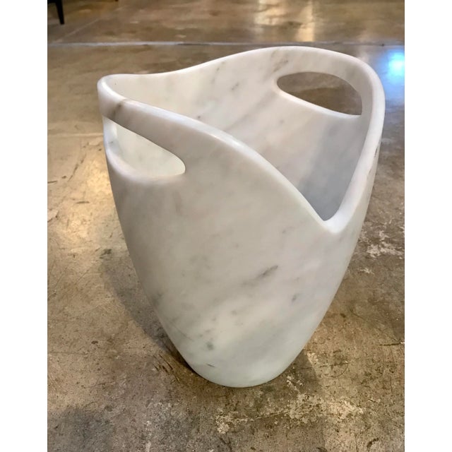 Sculptural Ice Bucket in Carrara Marble For Sale - Image 9 of 9