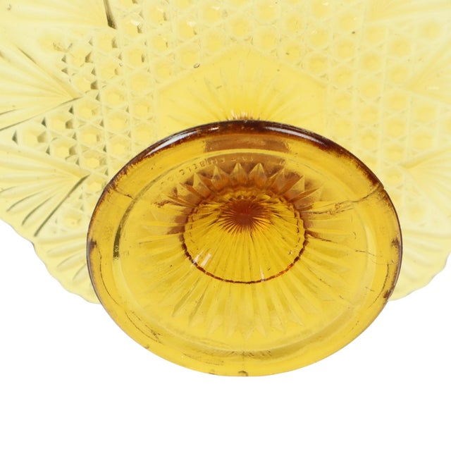 Art Deco Amber Cake Stand in Depression Glass For Sale - Image 12 of 16