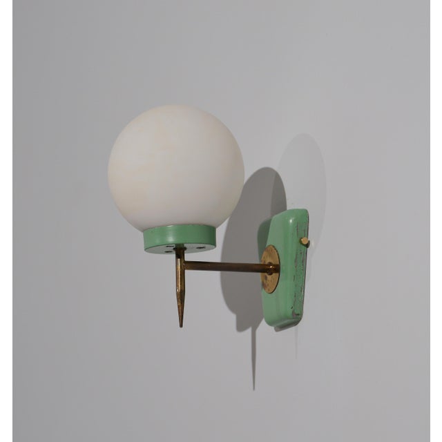 Green Mid-Century Modern Italian Wall Sconce, 1950s For Sale - Image 8 of 8
